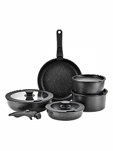 Набор посуды для приготовления с крышками Черный Огонёк OG-HOG14